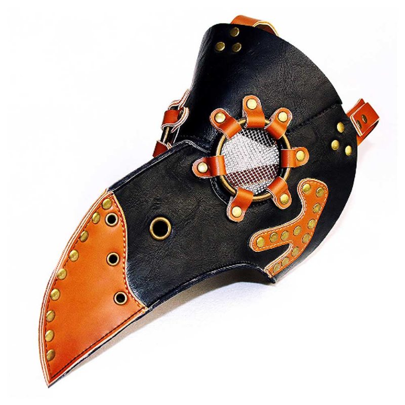 Steampunk Plague Doctor Bird Mask Long Nose Beak Pu Kožená Maska Pre Cosplay Halloween Vianočné Kostýmové Rekvizity