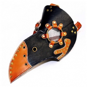 Steampunk Plague Doctor Bird Mask Long Nose Beak Pu Kožená Maska Pre Cosplay Halloween Vianočné Kostýmové Rekvizity