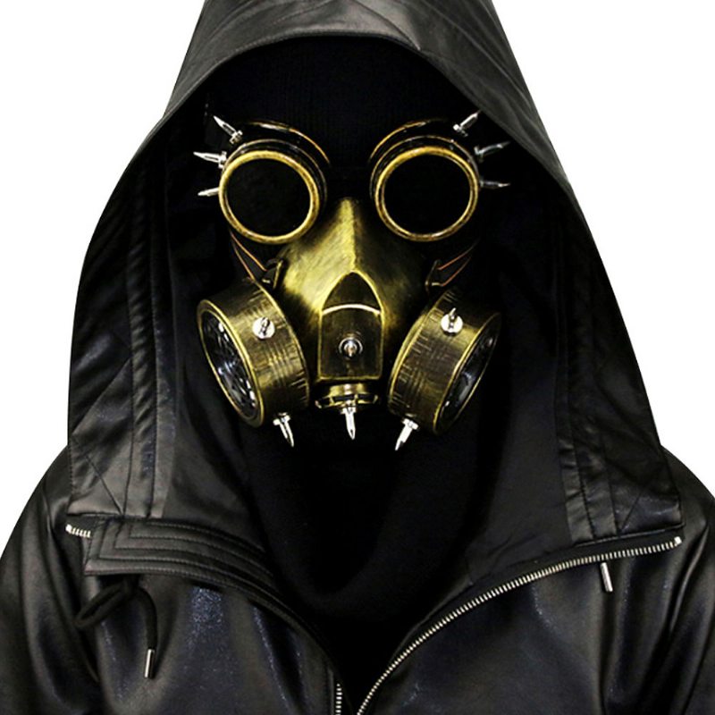 Steampunk Plynová Maska Nitové Okuliare Živica Skeleton Warrior Death Mask Masquerade Cosplay Príslušenstvo Pre Halloween Party Darček