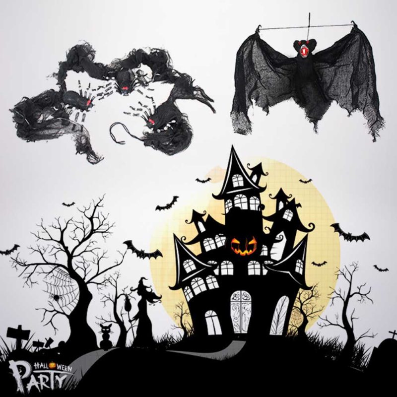 Svetelný Pavúk Ghost String Hračka Pre Halloweensku Zábavu Simulovaný Halloweensky Netopierový Reťazec Dekoratívna Simulačná Drobnosť