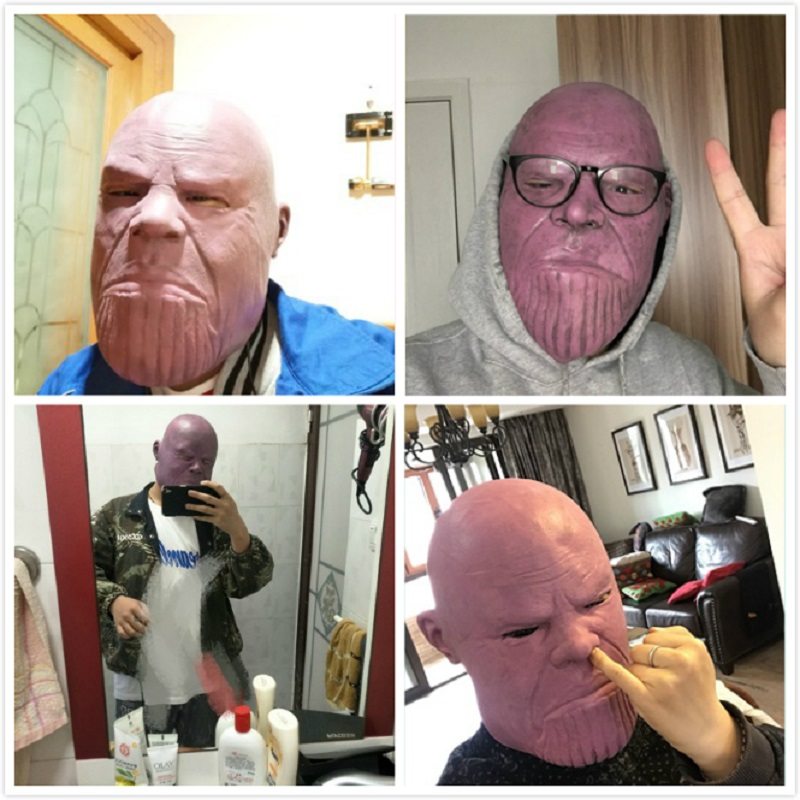 Thanos Latex Mask Stage Performance Hood Cosplay Tool Superhrdina