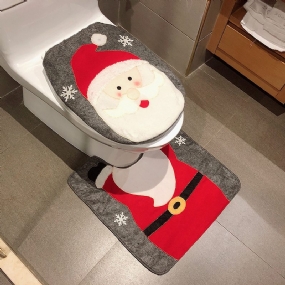 Vianočná Toaleta Dvojdielna Súprava Vynikajúci Vianočný Snehuliak Elk Vankúš Na Toaletné Sedadlo Santa Claus Poťah Na Toaletu