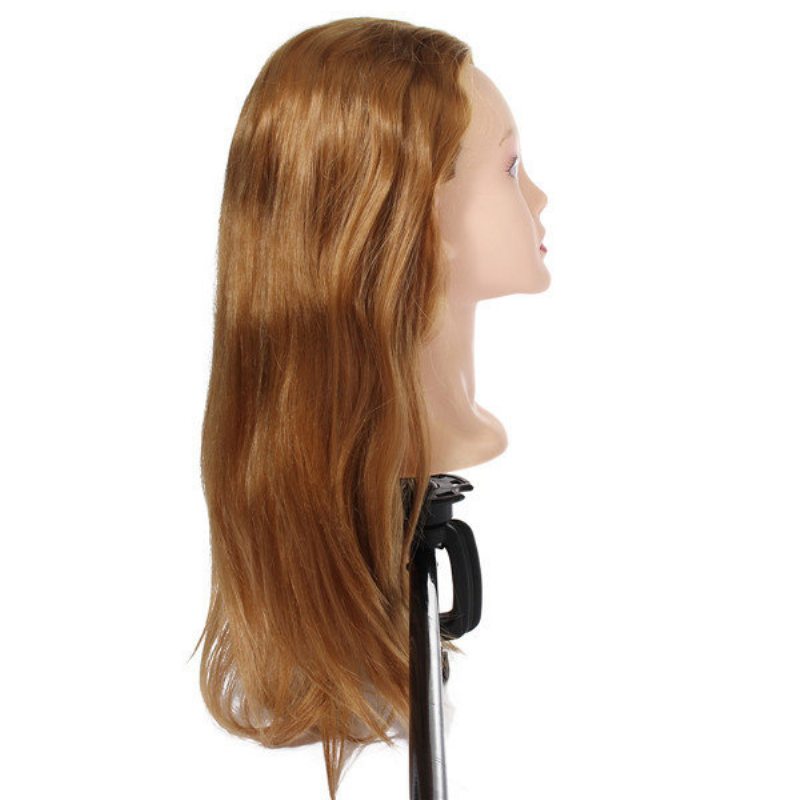 17-palcová Zlatá Vlasová Figurína Na Strihanie Vlasov S Držiakom Na Svorku
