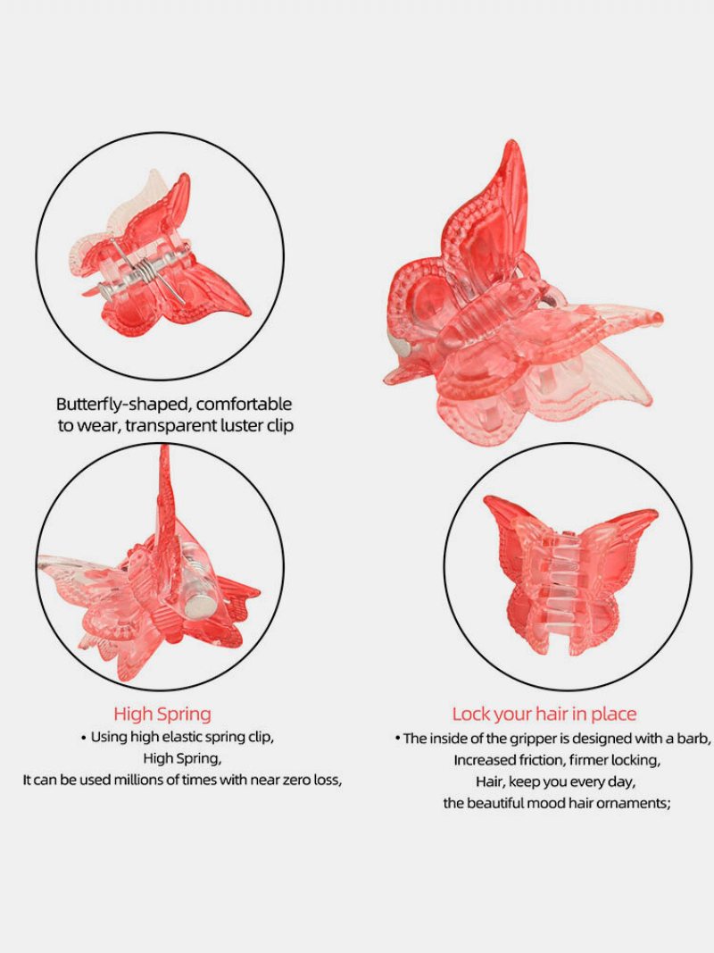 Jassy 12pcs Dámsky Plastový Kreslený Mini Motýľ S Farebným Prechodom Vrkoč Diy Dekorácia Ofina Spona Do Vlasov