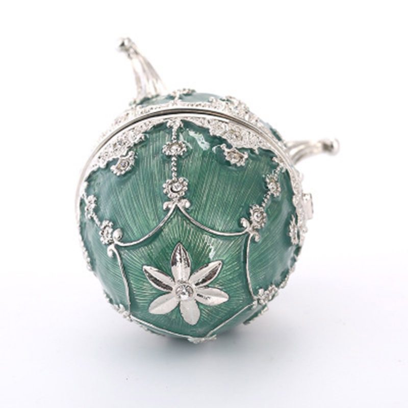 Jemná Zelenomodrá Maľba Štrasový Dekoratívny Ornament Kvalita Veľkonočných Vajíčok Dekorácia Modelu Šperkovnica