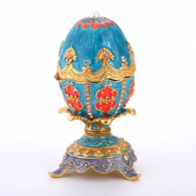 Jemné Ozdobné Smaltované Kamienkové Ozdoby Farebné Veľkonočné Vajíčka Model Kovového Stola