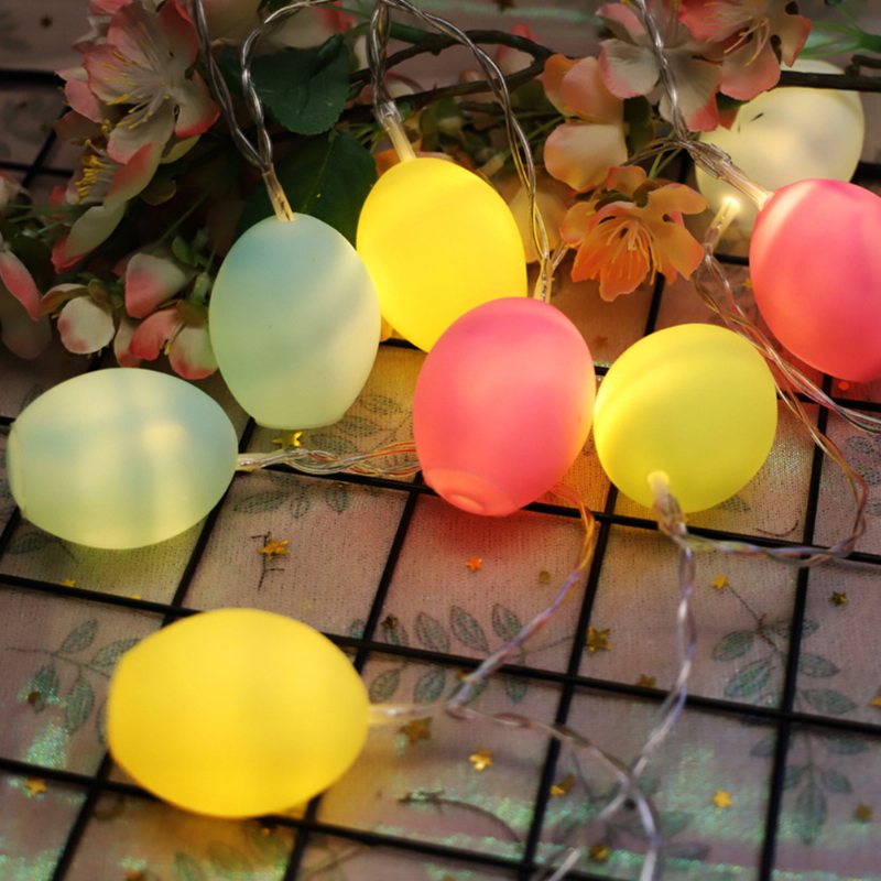 Jemný Kreatívny Farebný Model Veľkonočných Vajíčok Vinylové Vajíčka Led Žiarovka So Šnúrkami S Bezpečnostným Držiakom Na Batérie
