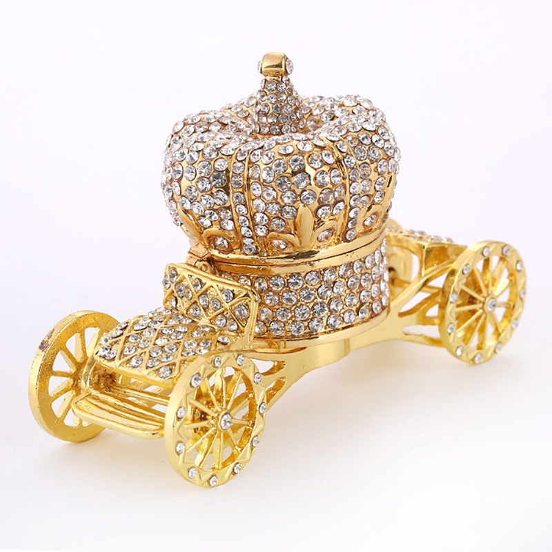Puzdro Na Ukladanie Luxusných Šperkov V Európskom Štýle Diamantové Umelecké Dielo Úložný Box S Ozdobným Ornamentom V Tvare Auta