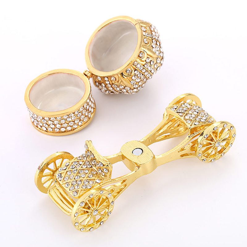 Puzdro Na Ukladanie Luxusných Šperkov V Európskom Štýle Diamantové Umelecké Dielo Úložný Box S Ozdobným Ornamentom V Tvare Auta