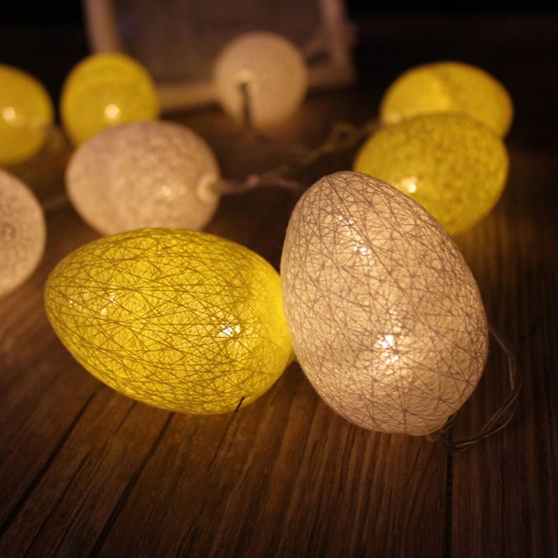 Svetlá Na Šnúrky Na Veľkonočné Vajíčka Led Lampa Na Na S Bavlnenou Niťou Napájaná Z Batérie Home Party Dekor