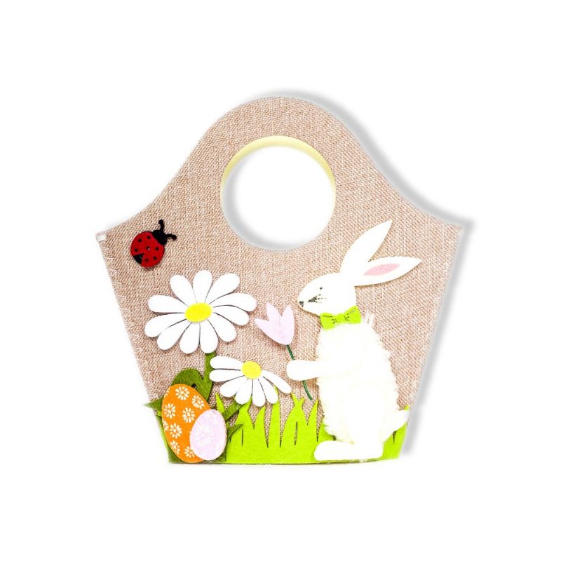 Taška Na Veľkonočné Vajíčka Kreslená Kabelka Zajac Úložná Na Jedno Rameno Nákupný Kôš Bunny S Potlačou
