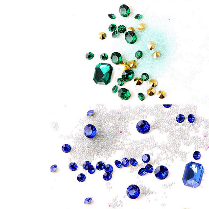 1 Fľaša Diamanty Nálepka Na Nechty Farebné Korálky Crystal Nail Art Dekorácia