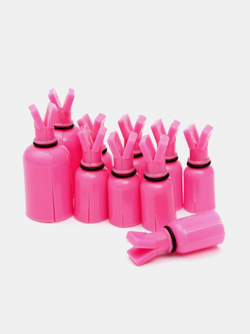 10ks Plastic Soak Off Uv Gel Polish Remover Wrap Cap Nail Cotton Clip Tool