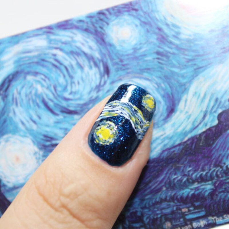 14 Ks/sada Nálepka S Lakom Na Nechty Starry Sky Na Nail Art Decor Full Wraps Manikúra