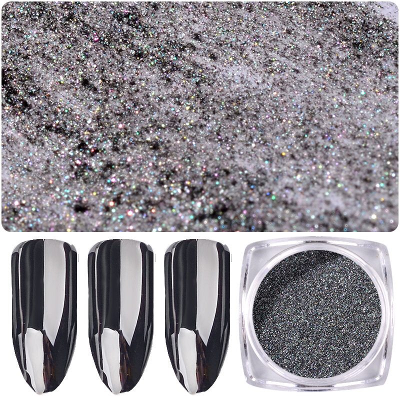 1g Magic Mirror Black Nail Glitter Powder Hladké Nechty Umenie Chróm Pigment Dust Manikúra Diy Decorati