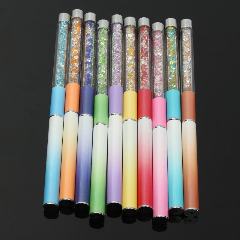 1ks Crystal Gradient Nail Art Pen Gel Nylon Kefa Na Vlasy