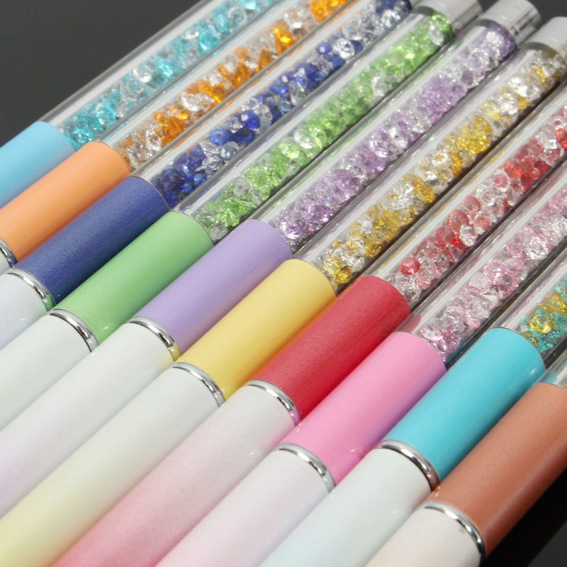 1ks Crystal Gradient Nail Art Pen Gel Nylon Kefa Na Vlasy