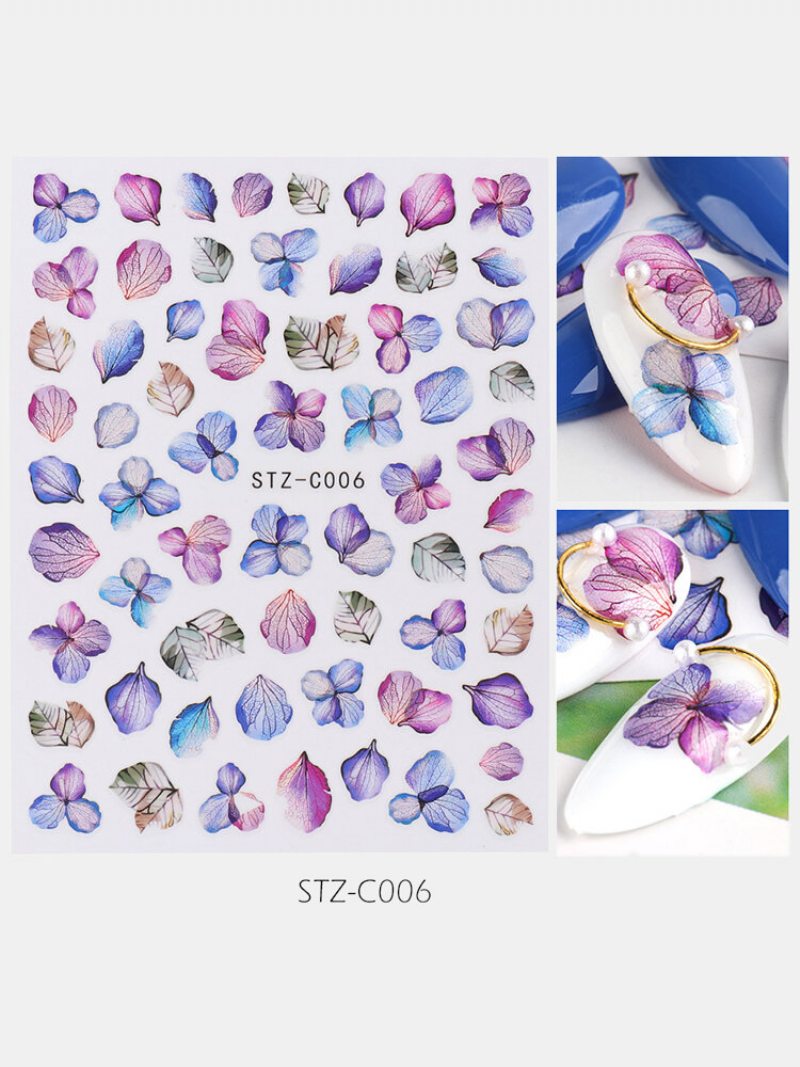 3d Samolepky Na Nechty Vodotesné Malé Svieže Farebné Simulácie Sušené Kvety Obtlačky Na S Motýľmi