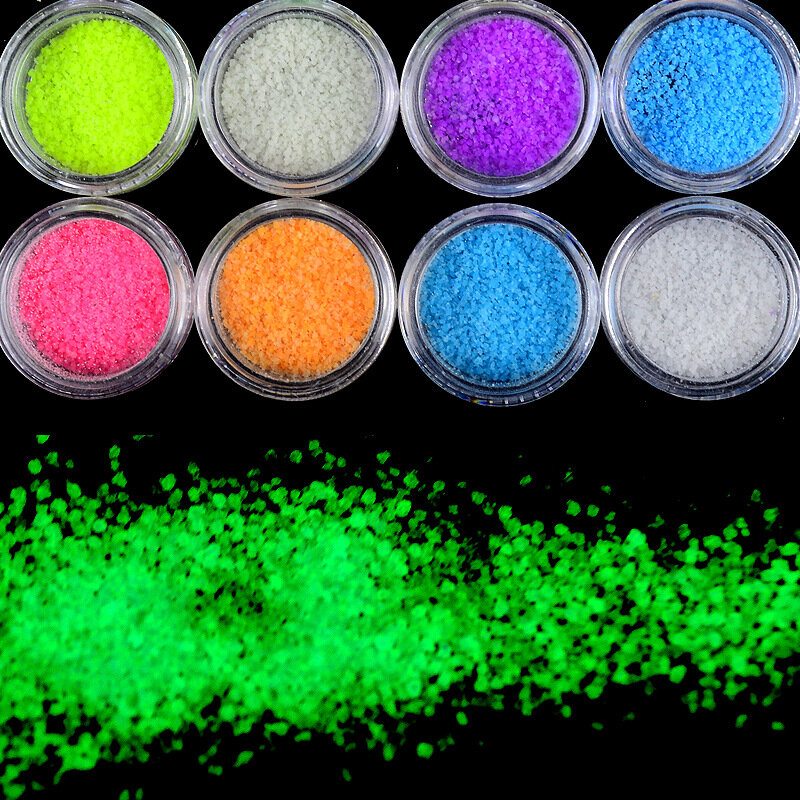 Dancingnail 1 Fľaša Halloween Luminous Nails Powder Fluorescent Glow Dekorácia Prach Farebné