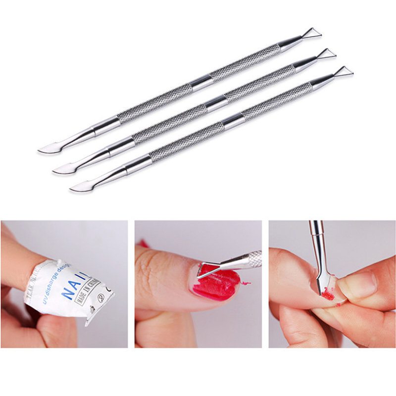 Double Head Nail Remove Stick Nerezový Nástroj Na Odstránenie Gélového Laku Na Nechty Pro Manicure Tool