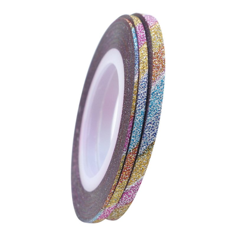 Glitter Nail Art Tape Line Stripes Pruhovaná Dekorácia Pre Uv Gél Polish Adhesive Sticker