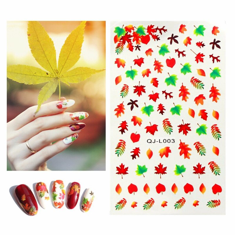 Maple Leaf Diy Nail Art Dekorácie Water Transfer Manikúra Tipy Nálepky