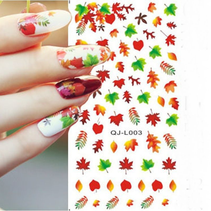 Maple Leaf Diy Nail Art Dekorácie Water Transfer Manikúra Tipy Nálepky