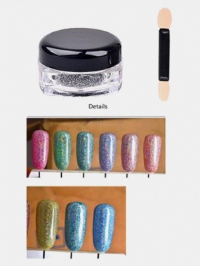 Metallic Mirror Powder Nail Glitters Dust Chrome Pigment 6 Farieb
