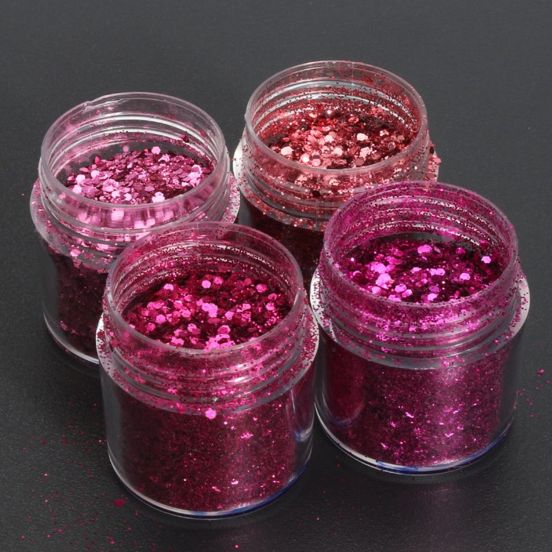 Rose Red Shining Mixed Glitter Powder Flitre Dekorácia Na Nechty Efekt Morskej Panny Prachu