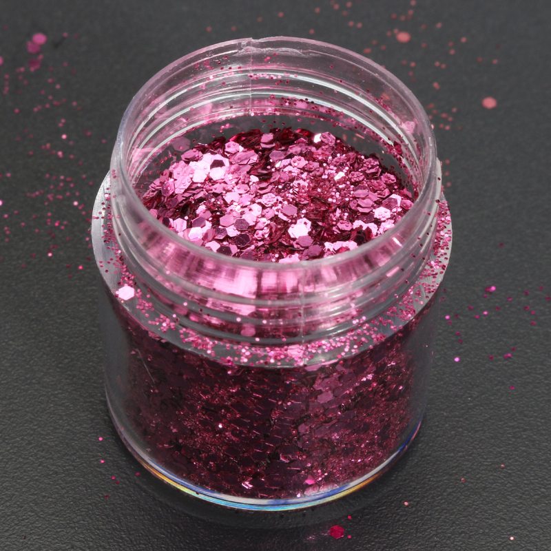 Rose Red Shining Mixed Glitter Powder Flitre Dekorácia Na Nechty Efekt Morskej Panny Prachu