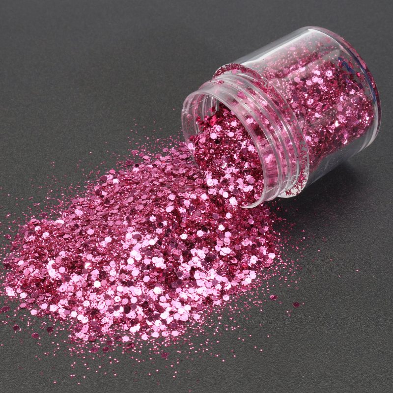 Rose Red Shining Mixed Glitter Powder Flitre Dekorácia Na Nechty Efekt Morskej Panny Prachu