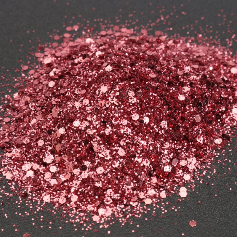 Rose Red Shining Mixed Glitter Powder Flitre Dekorácia Na Nechty Efekt Morskej Panny Prachu