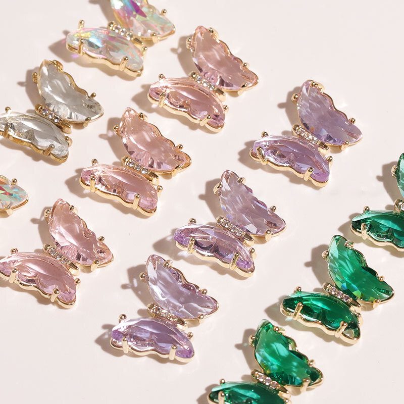Urob Si Sám Aurora Farebné Trojrozmerné Motýľové Šperky Na Nechty Krištáľová Motýľová Dekorácia