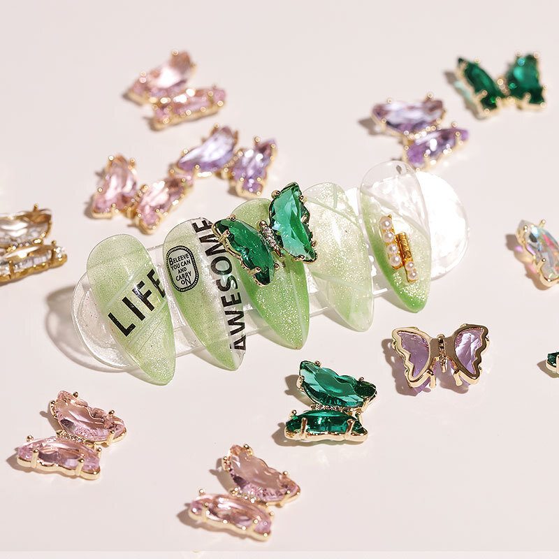 Urob Si Sám Aurora Farebné Trojrozmerné Motýľové Šperky Na Nechty Krištáľová Motýľová Dekorácia
