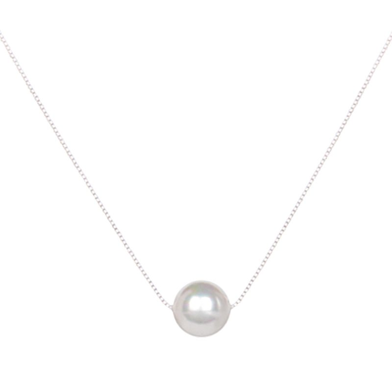 925 Sterling Silver Temperament All-mat Pearl Náhrdelník Single Mother Shell Beads Retiazka Kľúčnej Kosti Jednoduchý