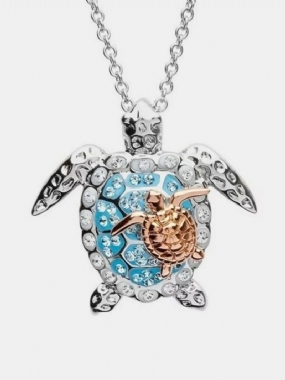 Luxusný Náhrdelník Zo Zliatinových Diamantov V Tvare Oceánskej Korytnačky