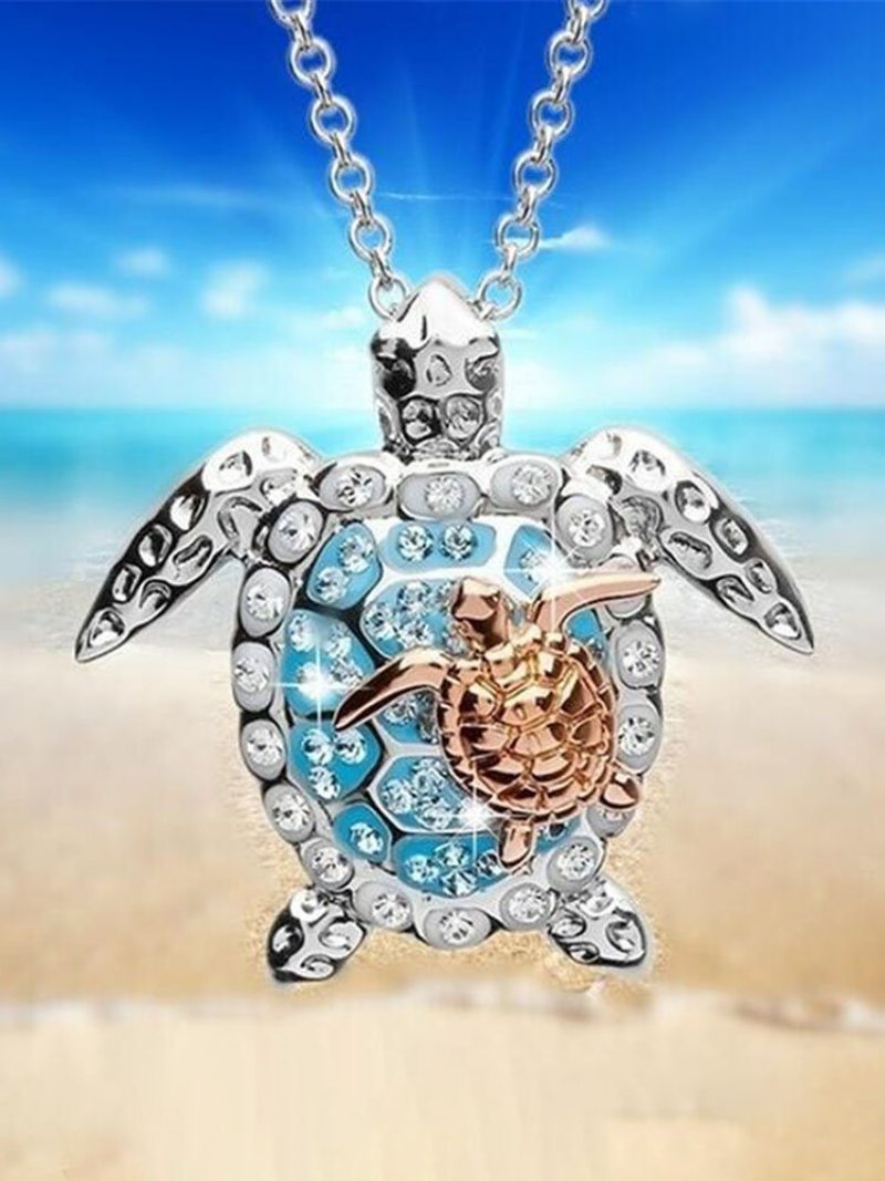Luxusný Náhrdelník Zo Zliatinových Diamantov V Tvare Oceánskej Korytnačky