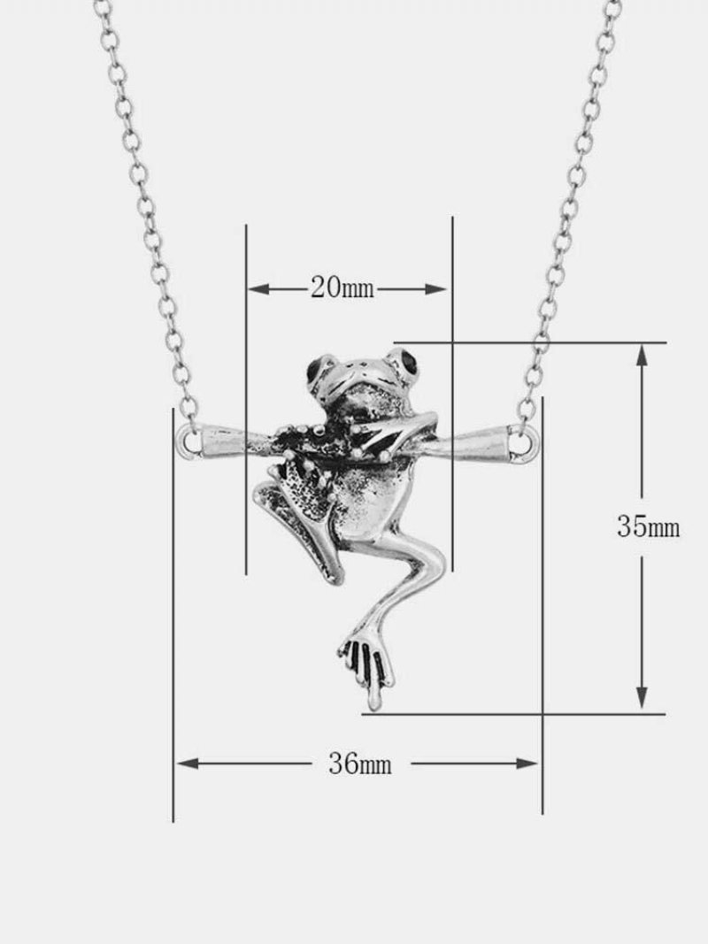 Vintage Náhrdelník Žaba S Príveskom Temperament Dutý Zvierací
