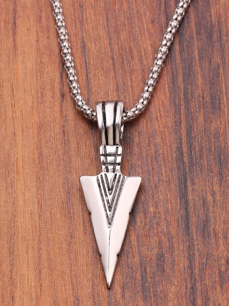 Vintage Triangle Arrow Men Dlhý Náhrdelník Šperky Darček
