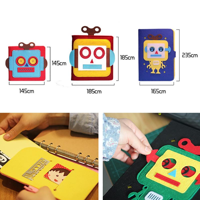 Kreatívny Notebook S Jasným Dizajnom Robota Horizontálna Mriežka Z Plsti Pre Deti Študentov