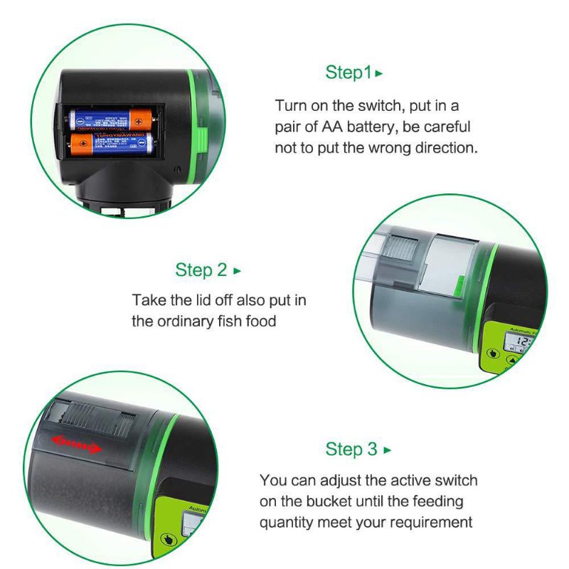 Inteligentné Načasovanie Automatické Kŕmidlo Pre Ryby Napájané Z Batérie So 4 Režimami Časovania A Lcd Displejom Pre Jednoduchšie Kŕmenie Domácich Zvierat