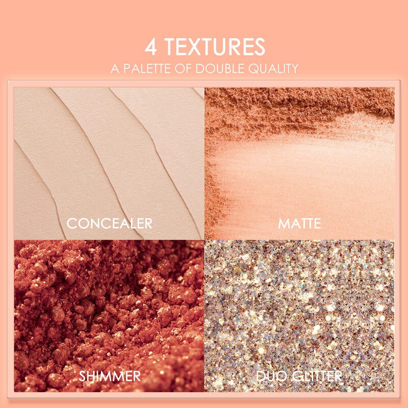 10 Farieb Palety Očných Tieňov Conceler Matte Shimmer Glitter Waterproof Eyeshadow Powder