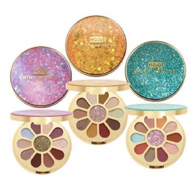 11-farebná Okrúhla Paleta Očných Tieňov Lesklá S Nástrojmi Na Líčenie Štetcom Najlepšie Darčeky Pre Lady Shimmer Eyeshadow