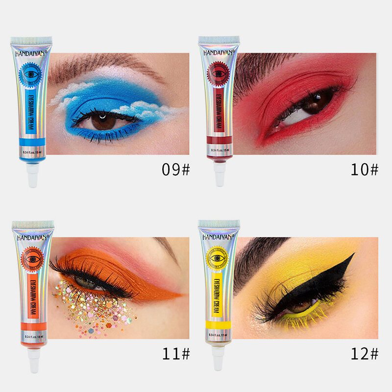 12 Farieb Matný Krém Na Očné Tiene Prenosný Vodeodolný A Dlhotrvajúci Make-up Očí Bez Vyblednutia