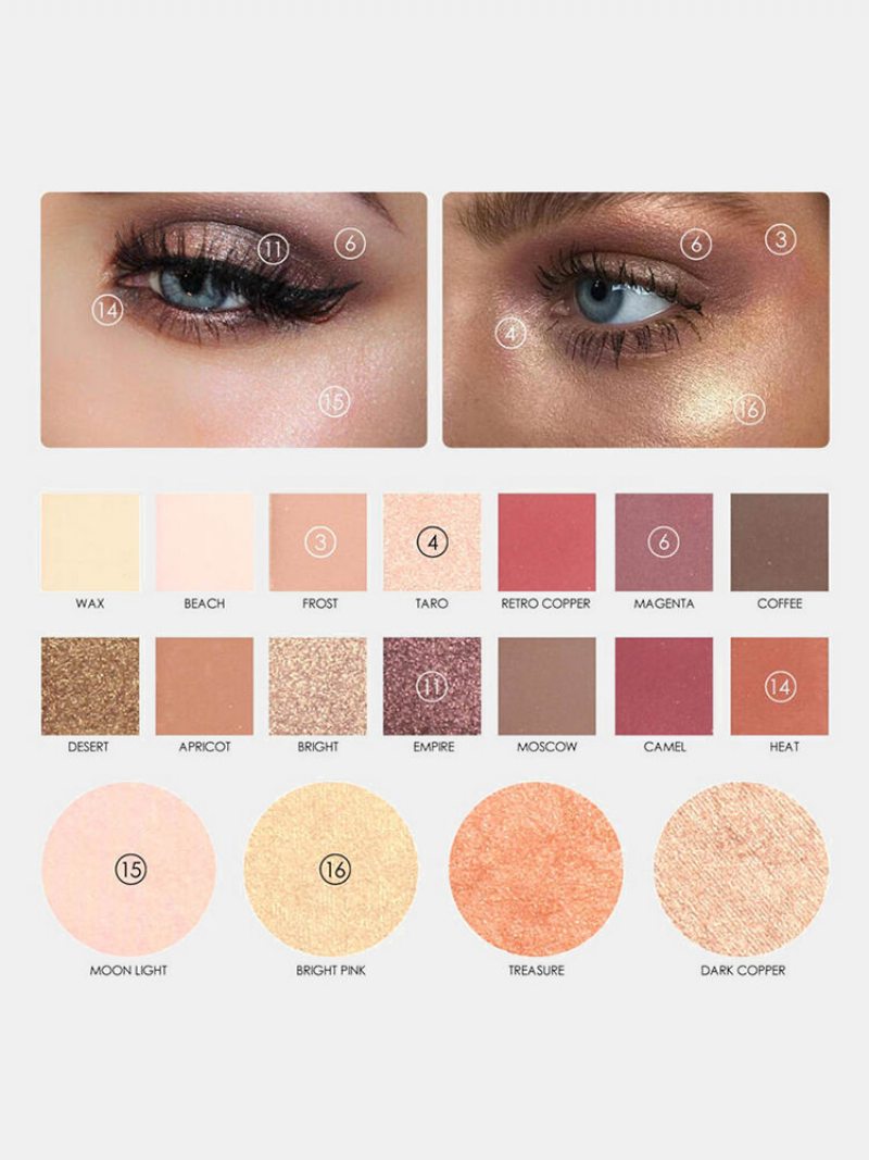 18 Color Matte Eyeshadow Palette Long-lasting Earth Glitter Highlighter Brighten
