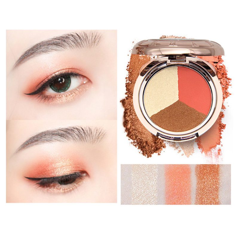 3-farebná Sada Očných Tieňov Vodotesná A Dlhotrvajúca Paleta Colorful Beauty Cosmetics