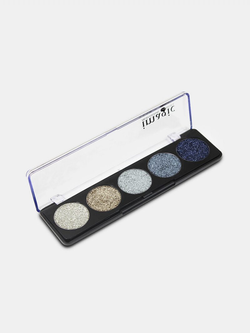 5 Farieb Glitter Powder Paleta Očných Tieňov S Flitrami Perleťový Make-up Pigment Smoky Eye Shadow