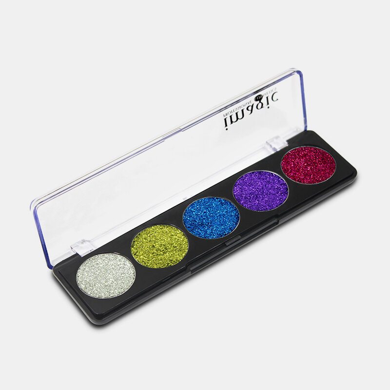 5 Farieb Glitter Powder Paleta Očných Tieňov S Flitrami Perleťový Make-up Pigment Smoky Eye Shadow