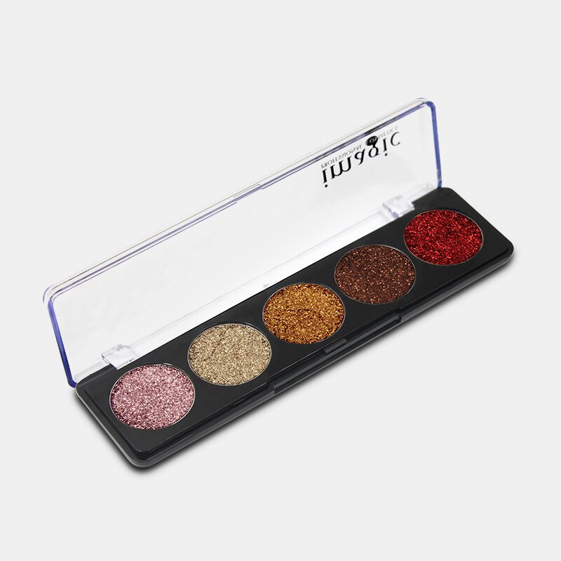 5 Farieb Glitter Powder Paleta Očných Tieňov S Flitrami Perleťový Make-up Pigment Smoky Eye Shadow