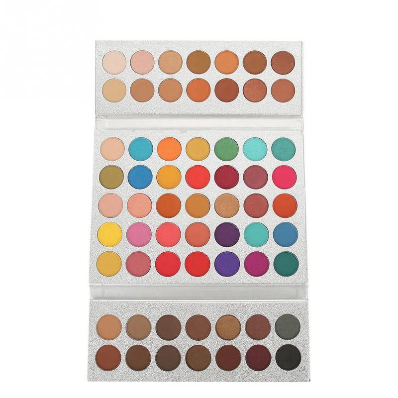 63colors Pro Paleta Očných Tieňov Dymové Matné Očné Tiene S Dlhotrvajúcim Trblietavým Zvýrazňovačom Bronzer